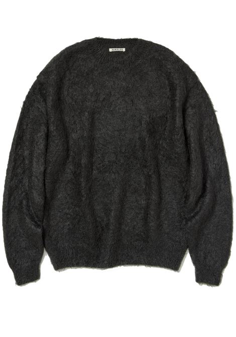 brushed super kid mohair knit p/o man black AURALEE | A25AP02KMINK BLACK